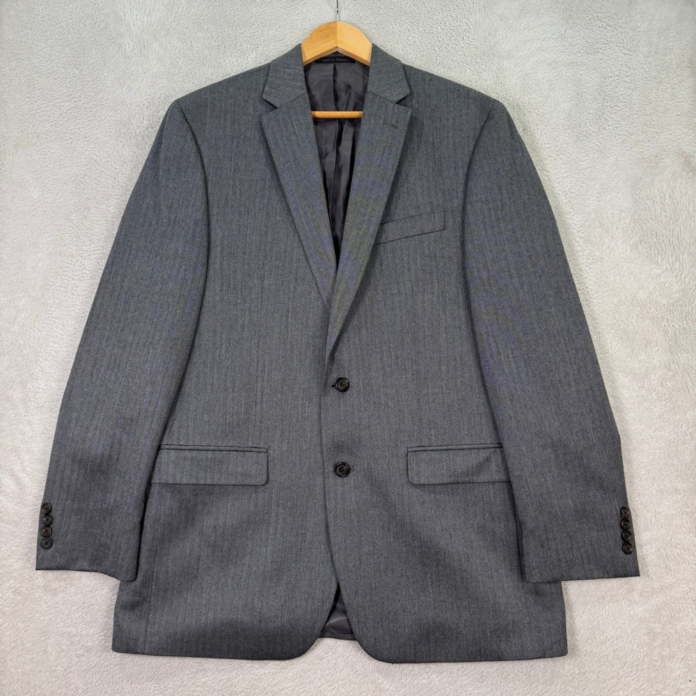 NEW Lauren Ralph Lauren Men 42L Herringbone Stretch Blend Sport Coat Blazer Gray